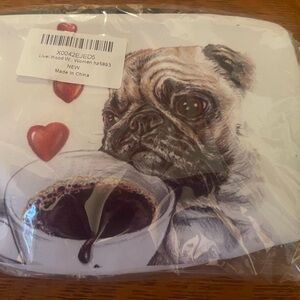 Pug and Coffee Print Small Bag